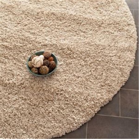 Safavieh 6 ft. 7 in. x 6 ft. 7 in. Round Beige California Shag Rug SG151-1313-7R